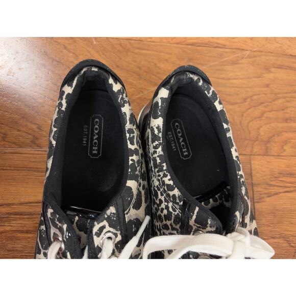 B18 Coach Barrett Cheetah Sneakers Womens 8.5 Y2K Streetwear Animal Print Urban - Picture 7 of 9